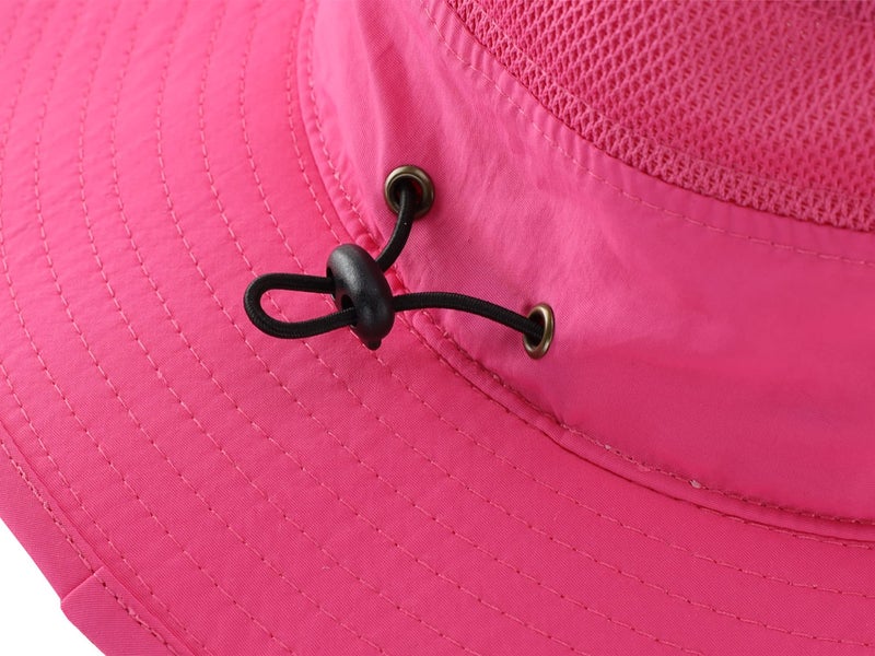 Connectyle Outdoor Mesh Sun Hat Wide Brim Sun Protection Hat Summer Fishing Hunting Hiking Gardenig Hat Rose Red - Image 5